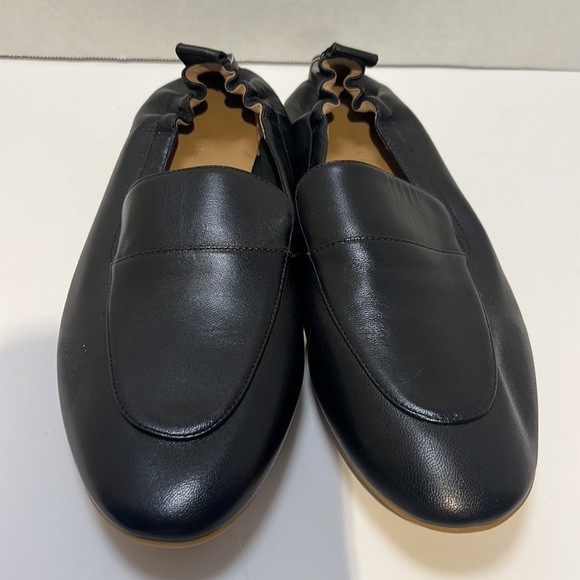 Everlane Black Day Loafer Leather Elastic Back Flats 9 - Picture 2 of 11